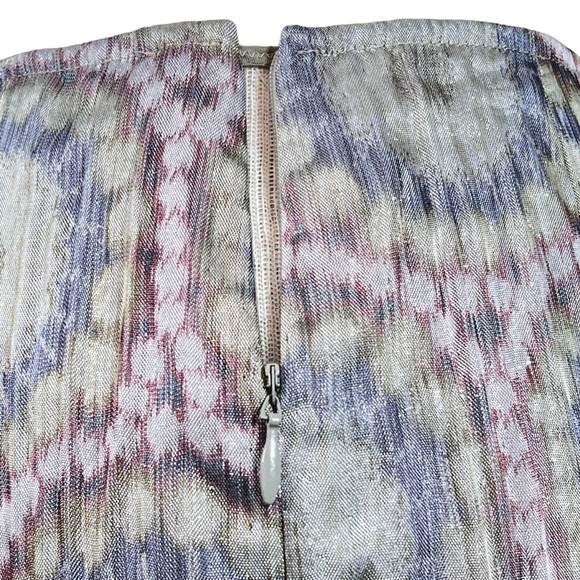 Lafayette 148 Women’s Formal Metallic Abstract Print Shimmering Midi Ski… - Picture 7 of 12